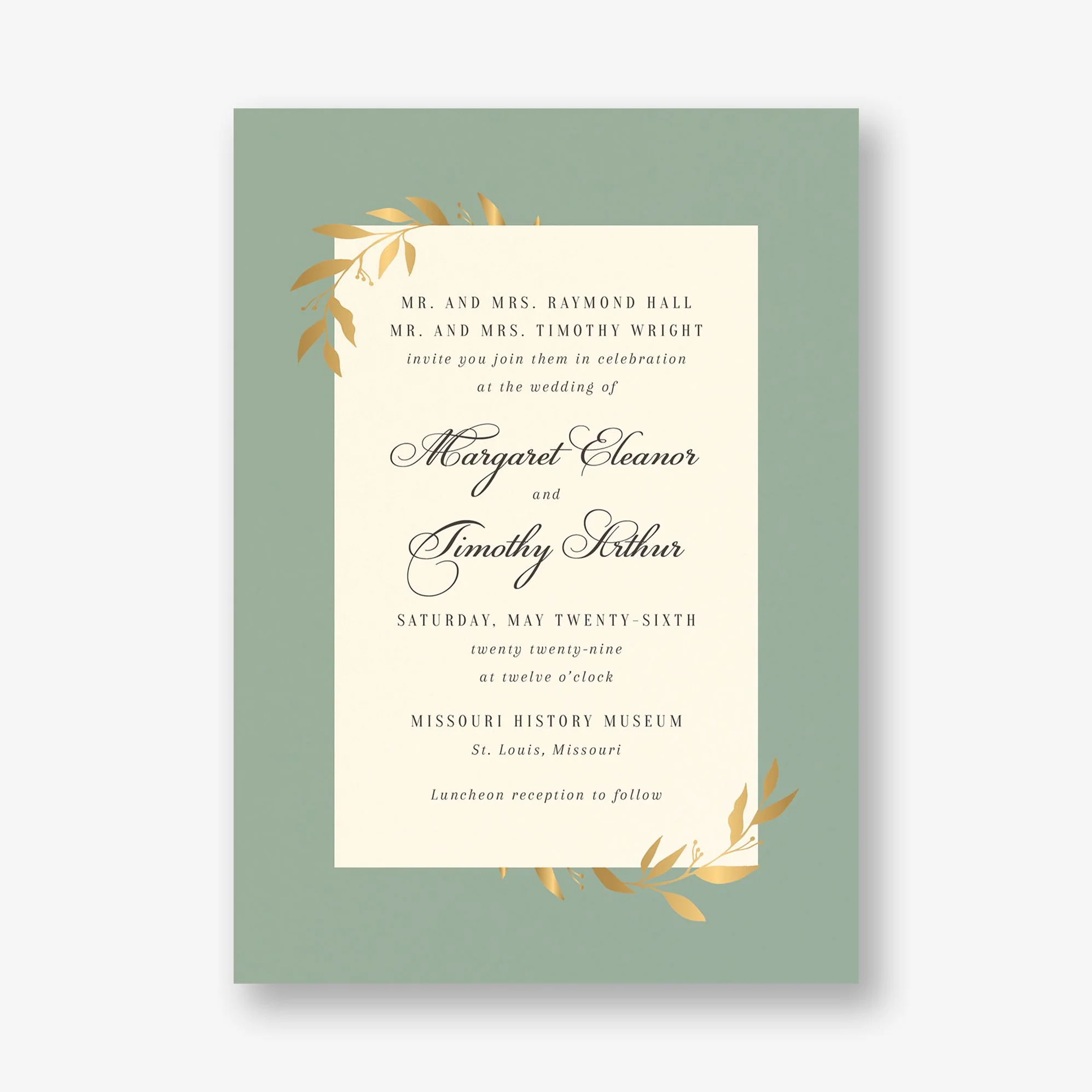 Wrapped Vines Foil Wedding Invitation - Image 4
