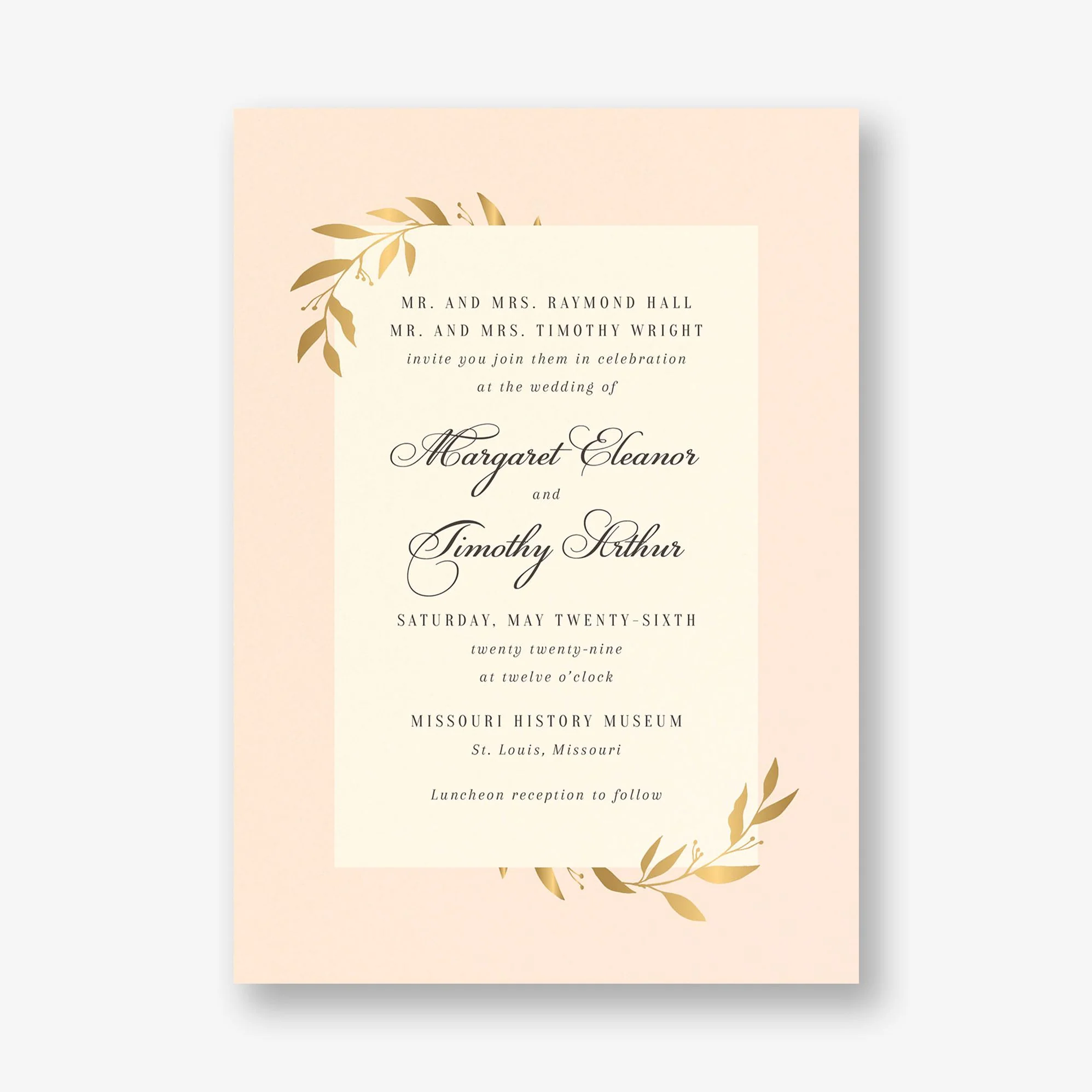 Wrapped Vines Foil Wedding Invitation - Image 5
