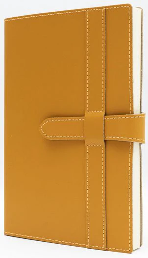 Yellow Leather Journal with Leather Flap Closure and Lined pages - Image 5